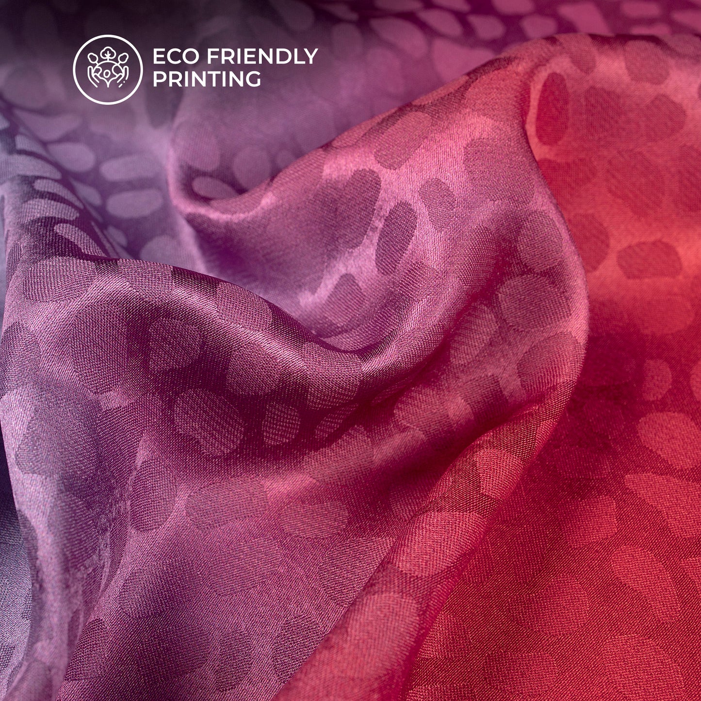 Four Color Shades Ombre Pattern Digital Print Dobby Satin Fabric