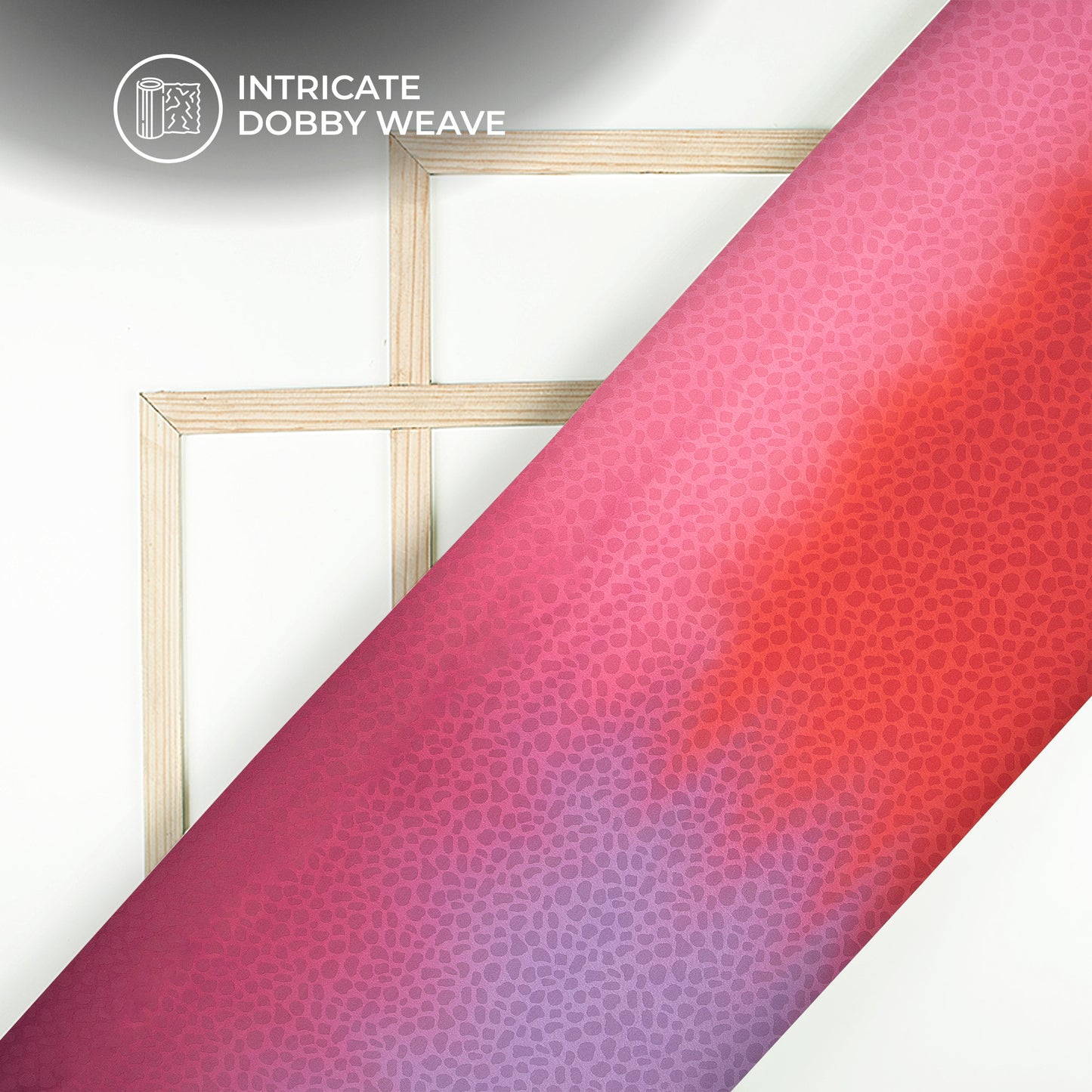 Four Color Shades Ombre Pattern Digital Print Dobby Satin Fabric