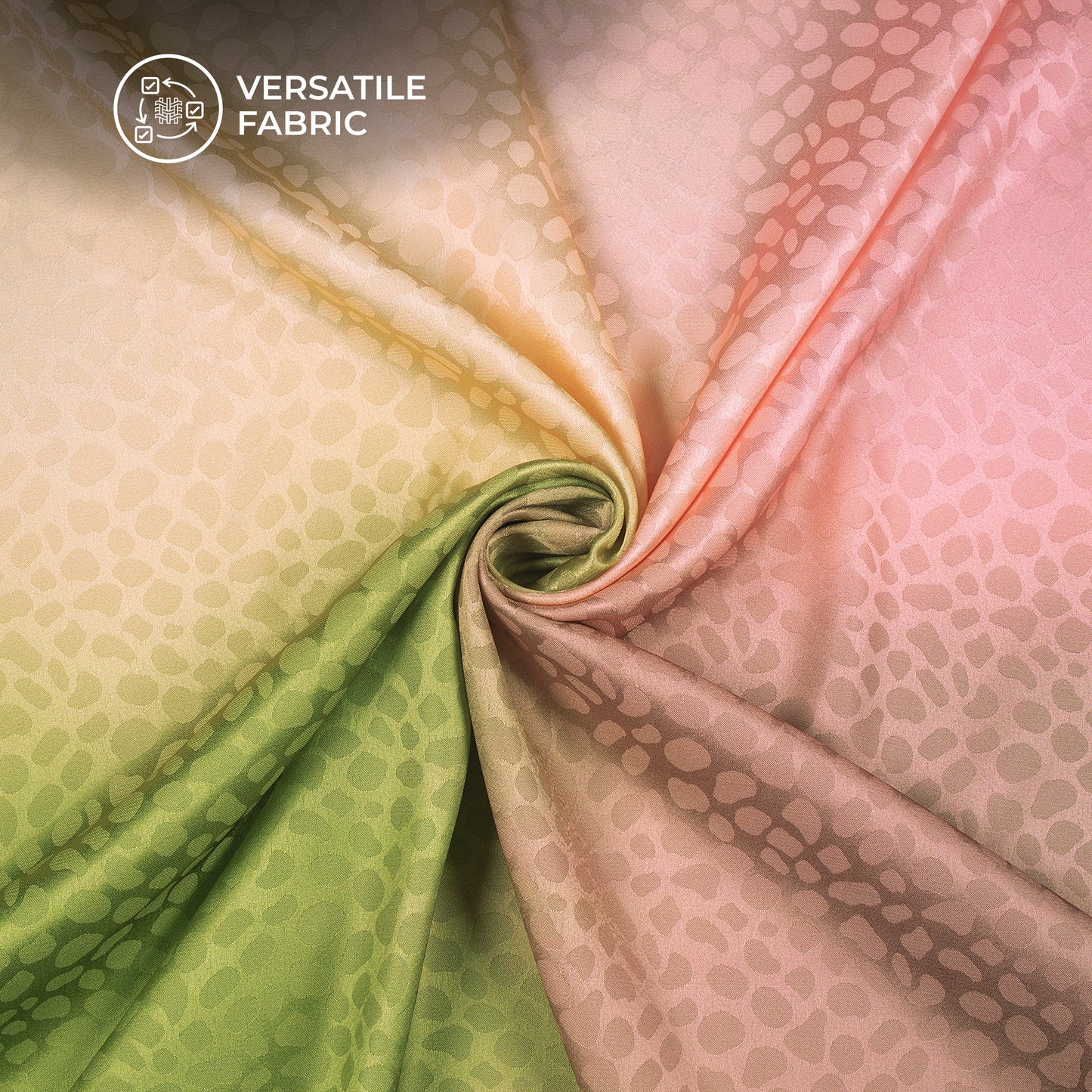 Four Color Shades Ombre Pattern Digital Print Dobby Satin Fabric