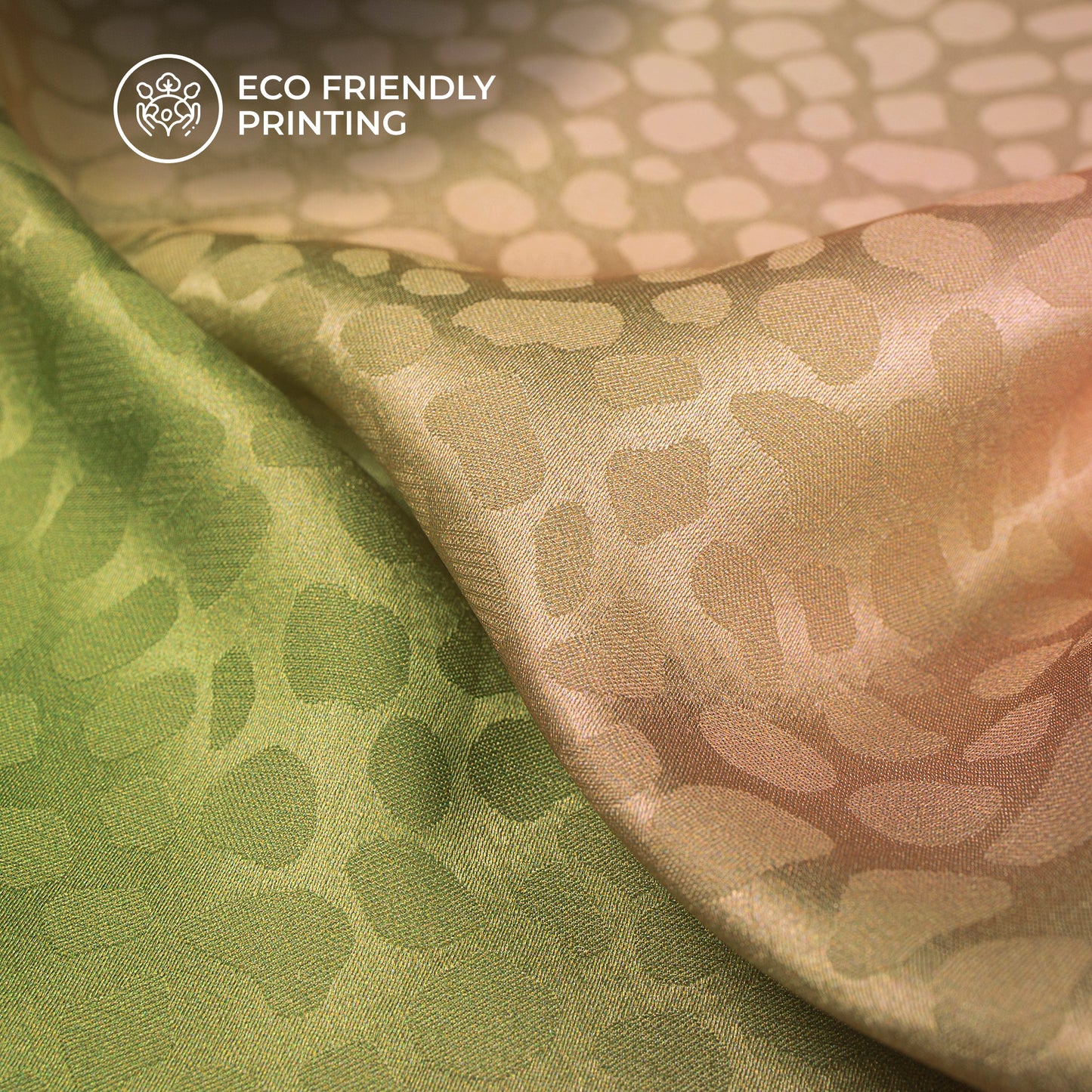 Four Color Shades Ombre Pattern Digital Print Dobby Satin Fabric