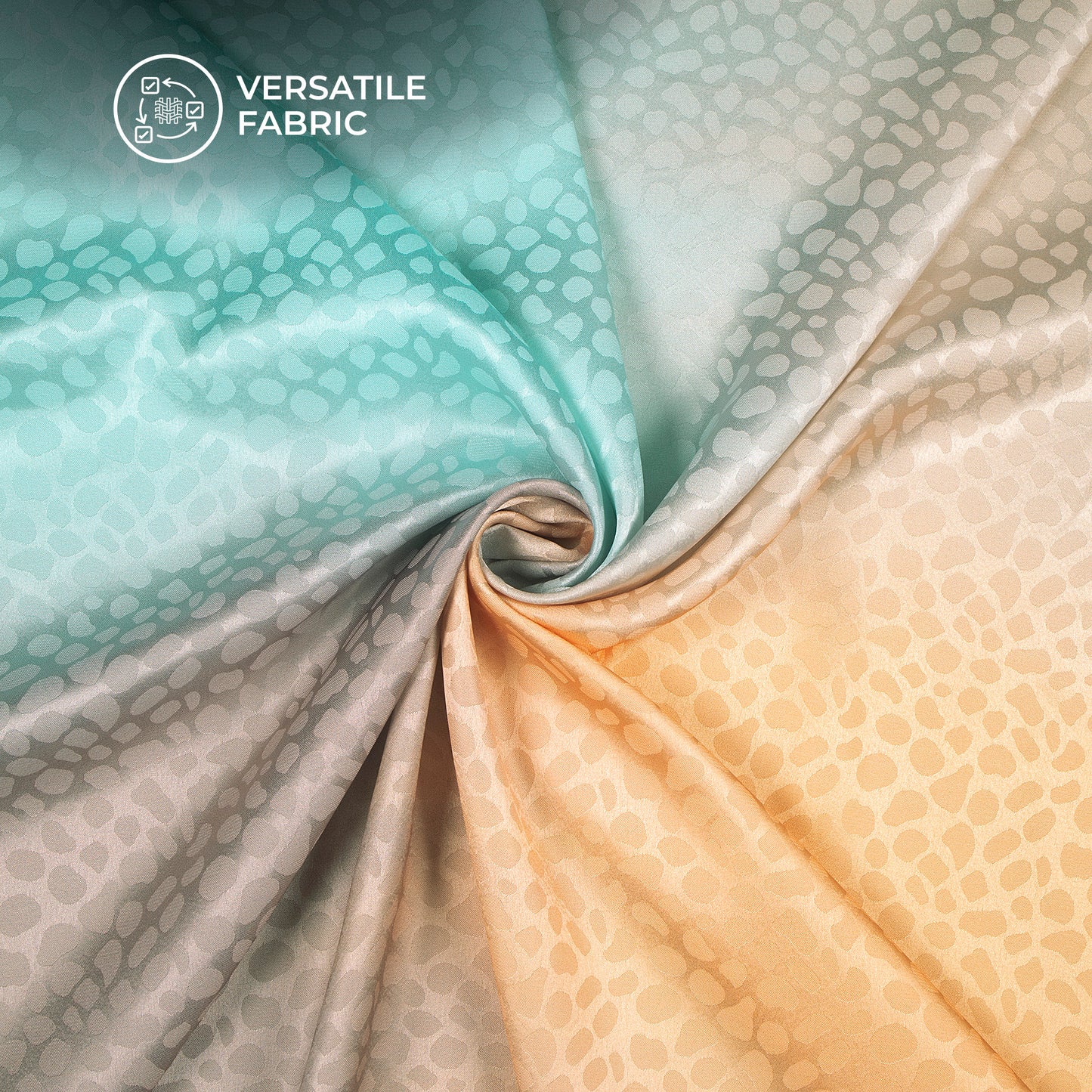 Four Color Shades Ombre Pattern Digital Print Dobby Satin Fabric