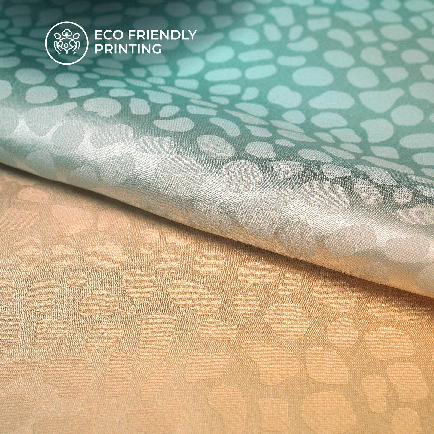 Four Color Shades Ombre Pattern Digital Print Dobby Satin Fabric