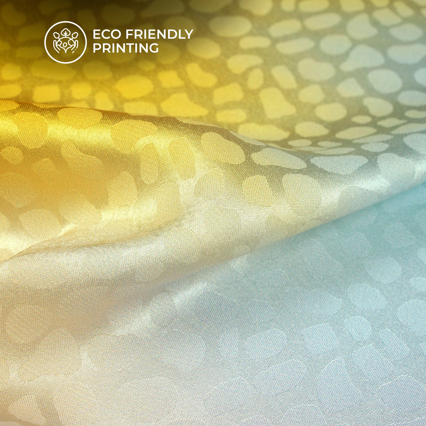 Four Color Shades Ombre Pattern Digital Print Dobby Satin Fabric