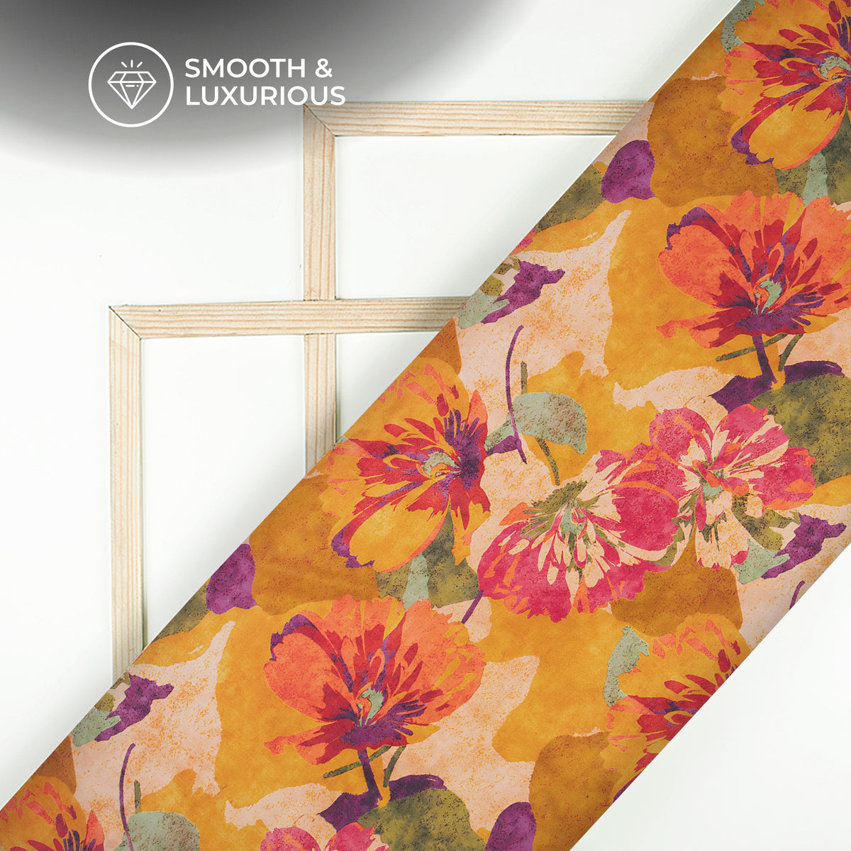 Vintage Floral Digital Print Uppada Silk Fabric For DIY Fashion And Boutique Brands