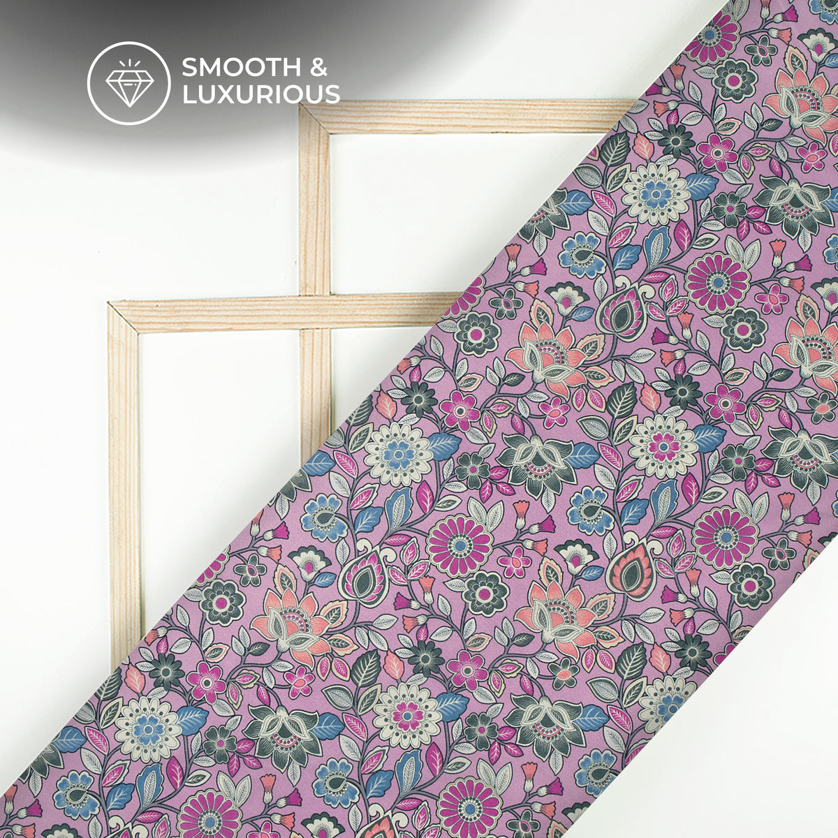 Seamless Floral Uppada Silk Fabric For Designer Outfits