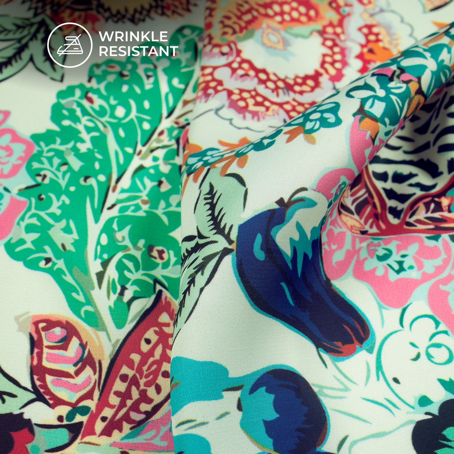 Impressive Floral Design Digital Print Imported Satin Fabric