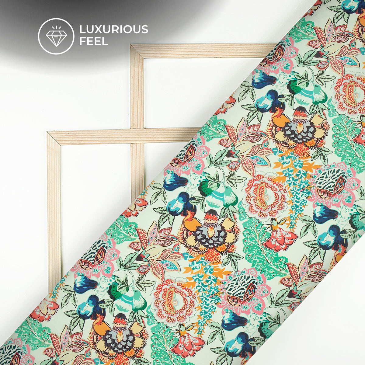 Impressive Floral Design Digital Print Imported Satin Fabric