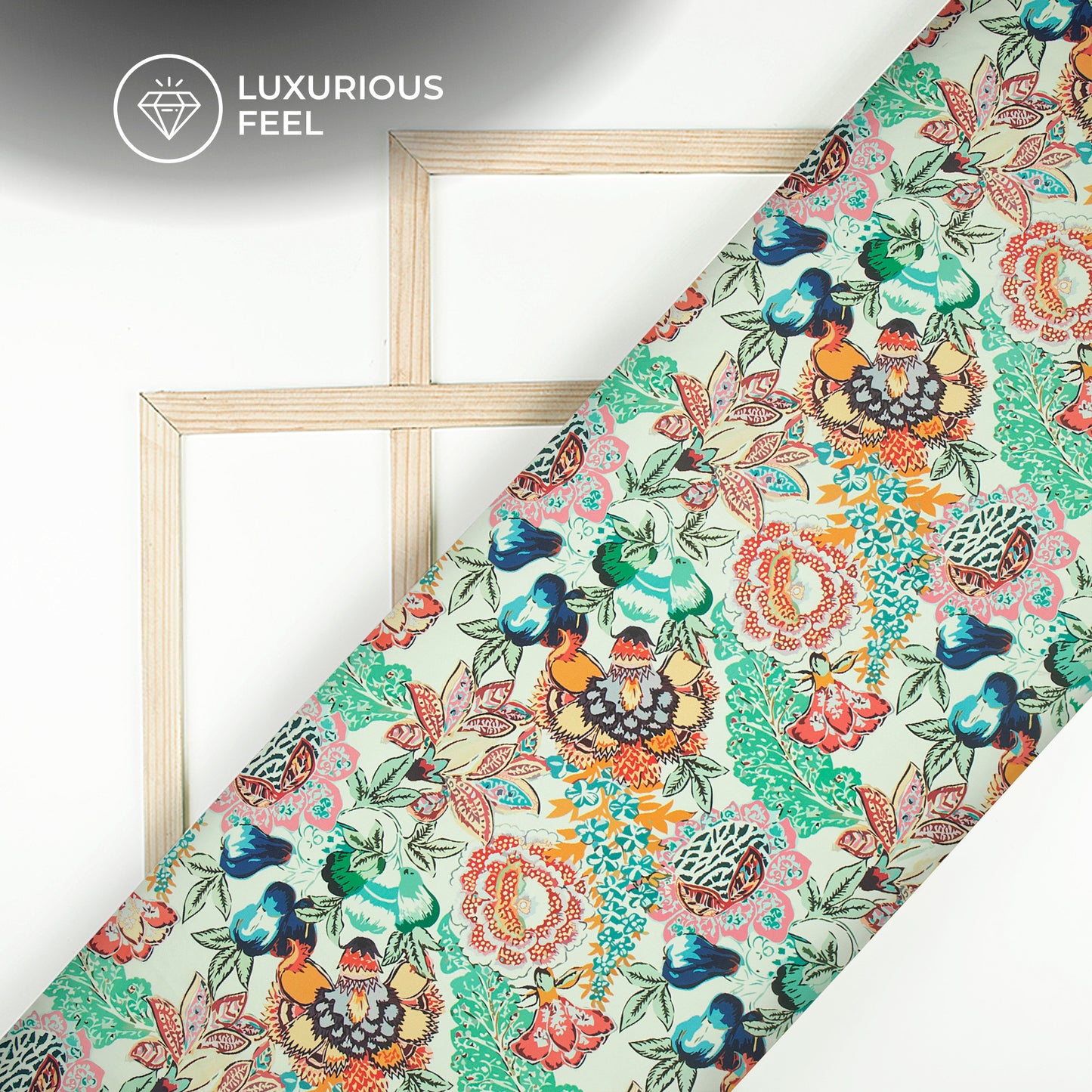 Impressive Floral Design Digital Print Imported Satin Fabric