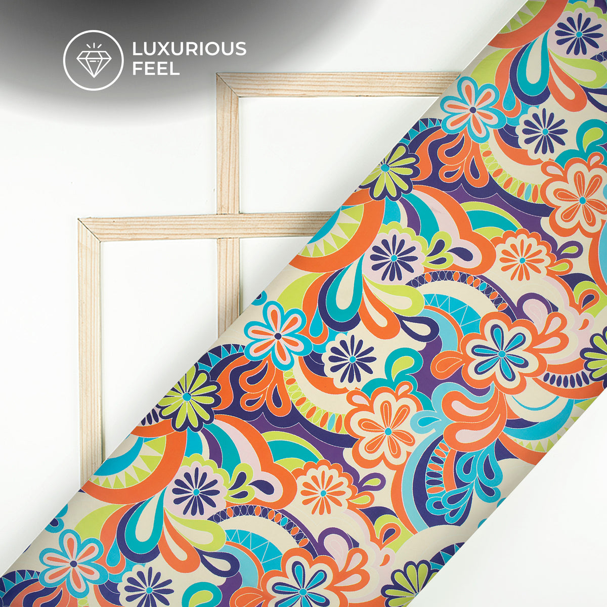 New Tela Flower Design Digital Print Imported Satin Fabric