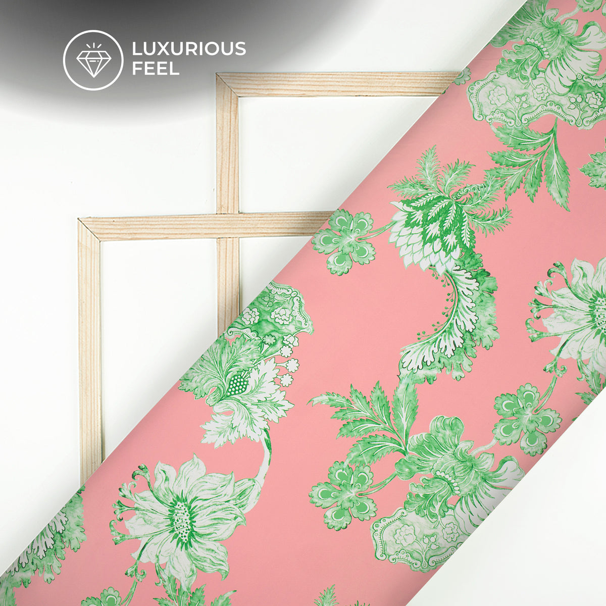 Vintage Floral Design Digital Print Imported Satin Fabric