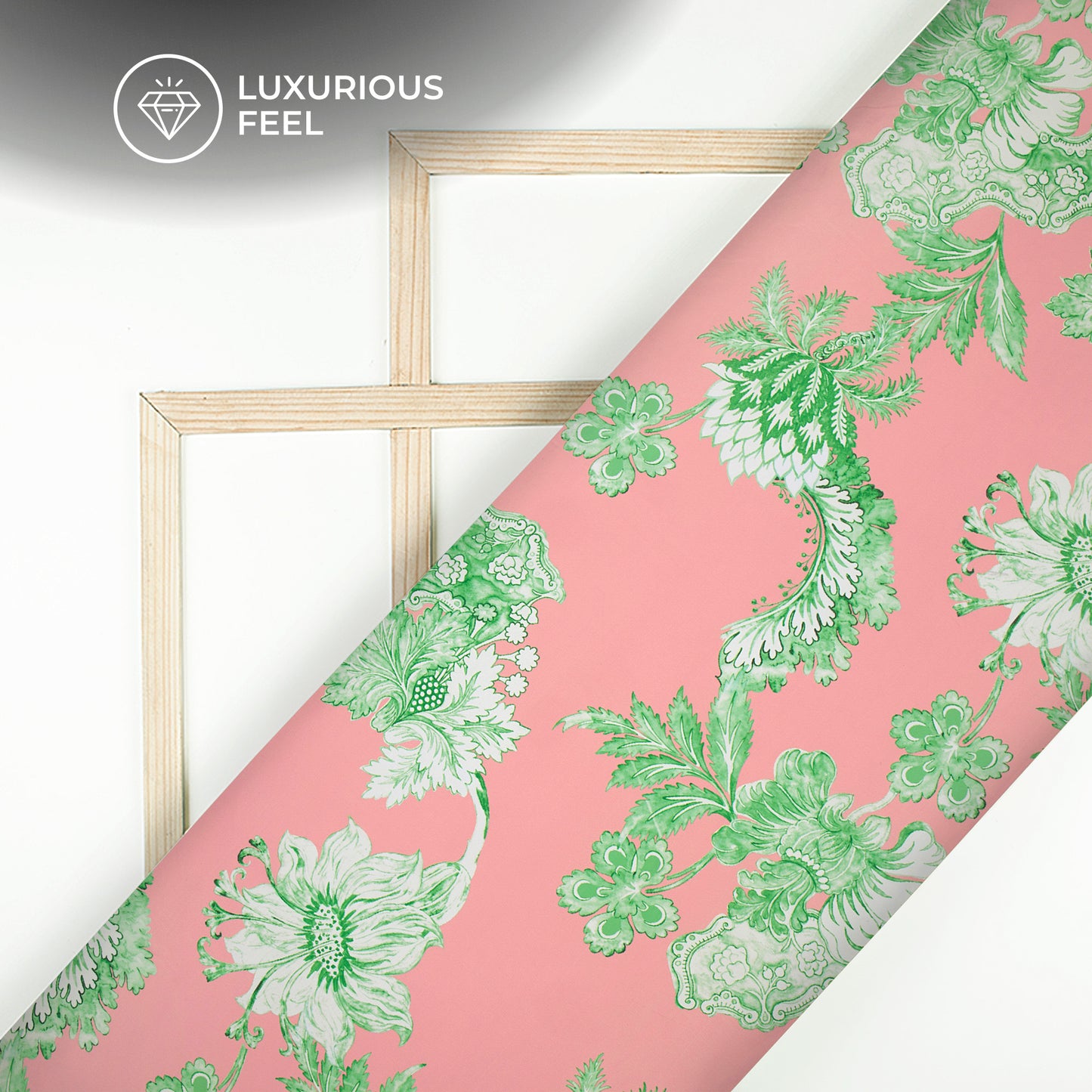 Vintage Floral Design Digital Print Imported Satin Fabric