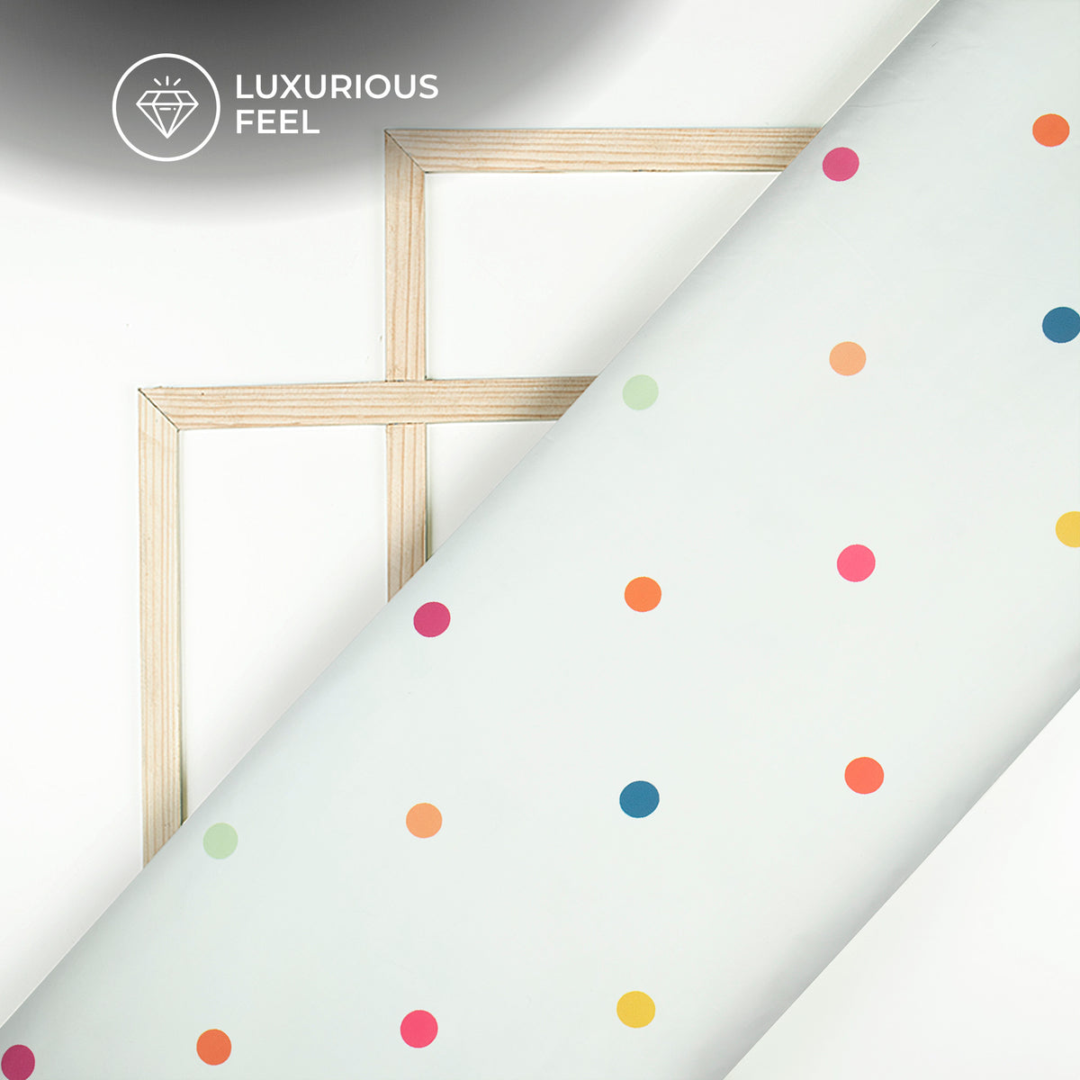 Polka Dots Digital Print Imported Satin Fabric