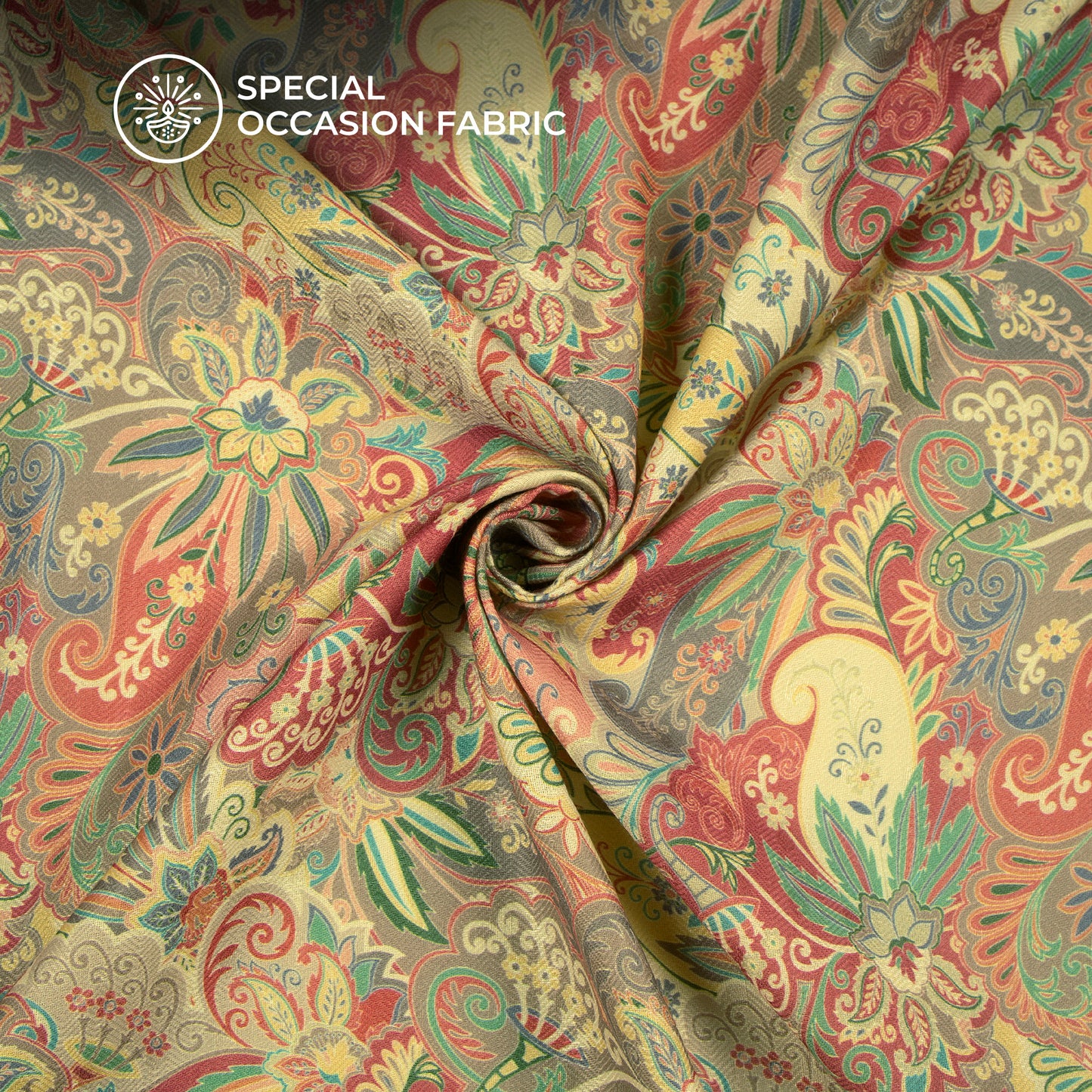 Muli Color Paisley Floral Digital Print Elegant Blend Pashmina Fabric