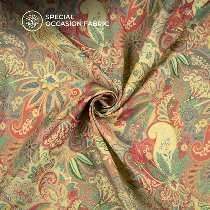 Muli Color Paisley Floral Digital Print Elegant Blend Pashmina Fabric
