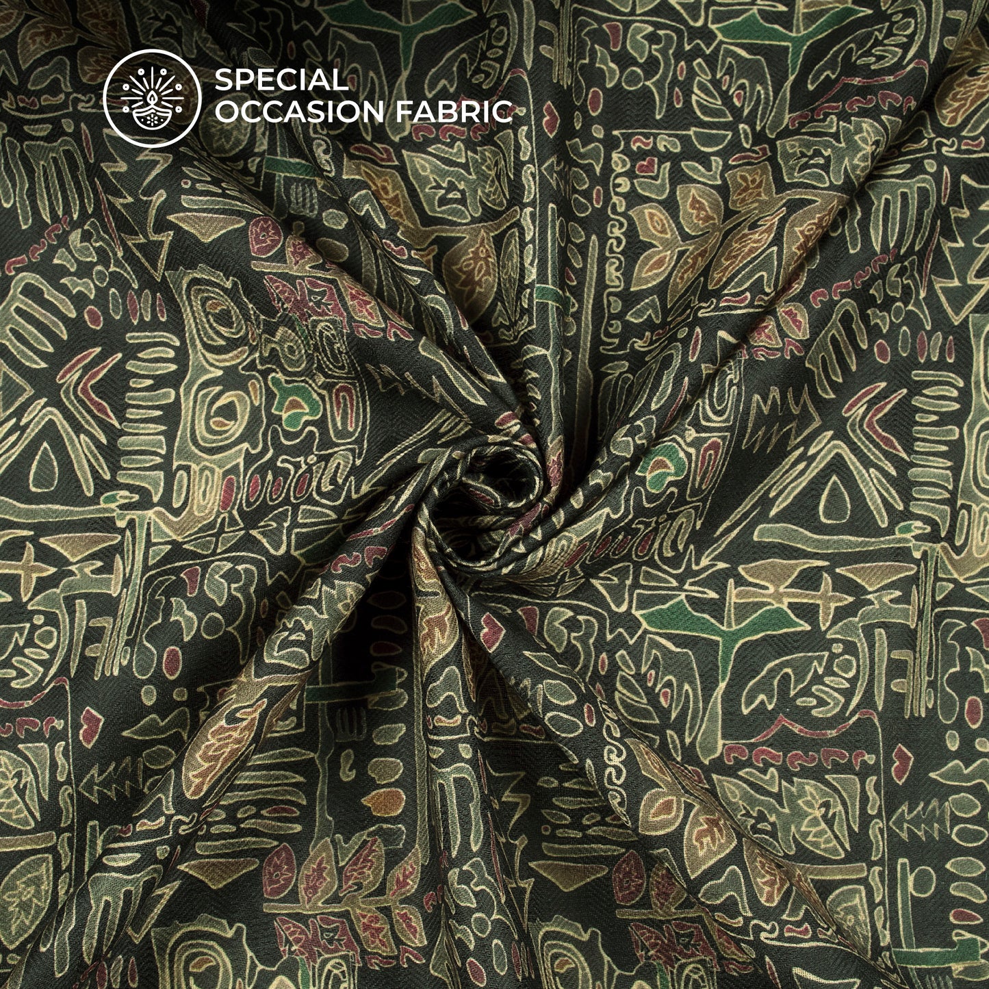 Ajrakh Design Digital Print Elegant Blend Pashmina Fabric