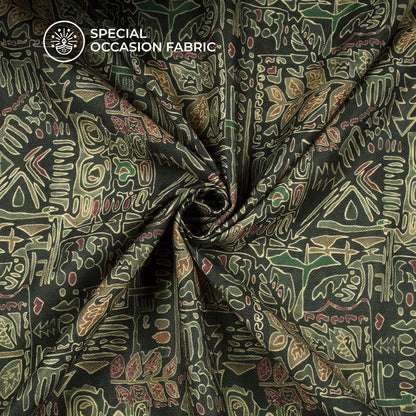 Ajrakh Design Digital Print Elegant Blend Pashmina Fabric