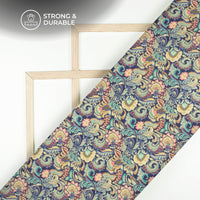 Vintage Paisley Floral Digital Print Elegant Blend Pashmina Fabric