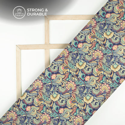 Vintage Paisley Floral Digital Print Elegant Blend Pashmina Fabric