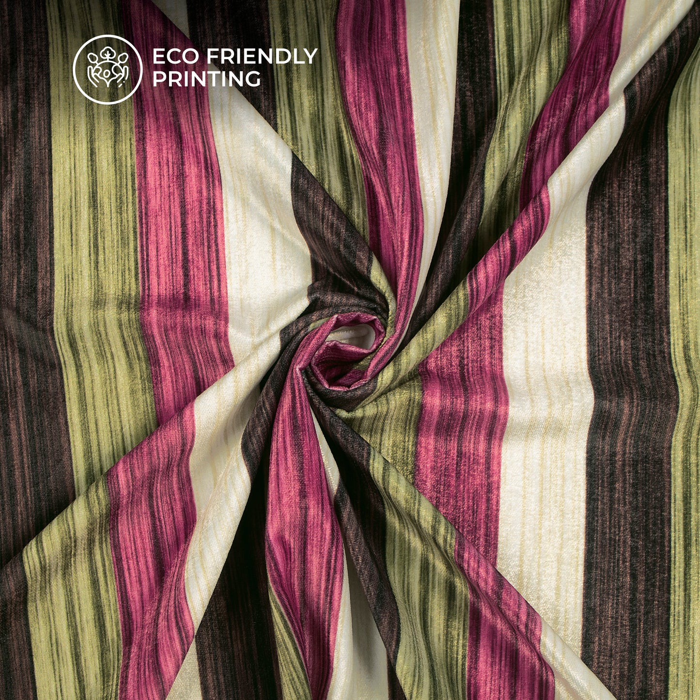 Fabcurate LuxeVel™ Digital Print Stripe Premium Velvet Fabric