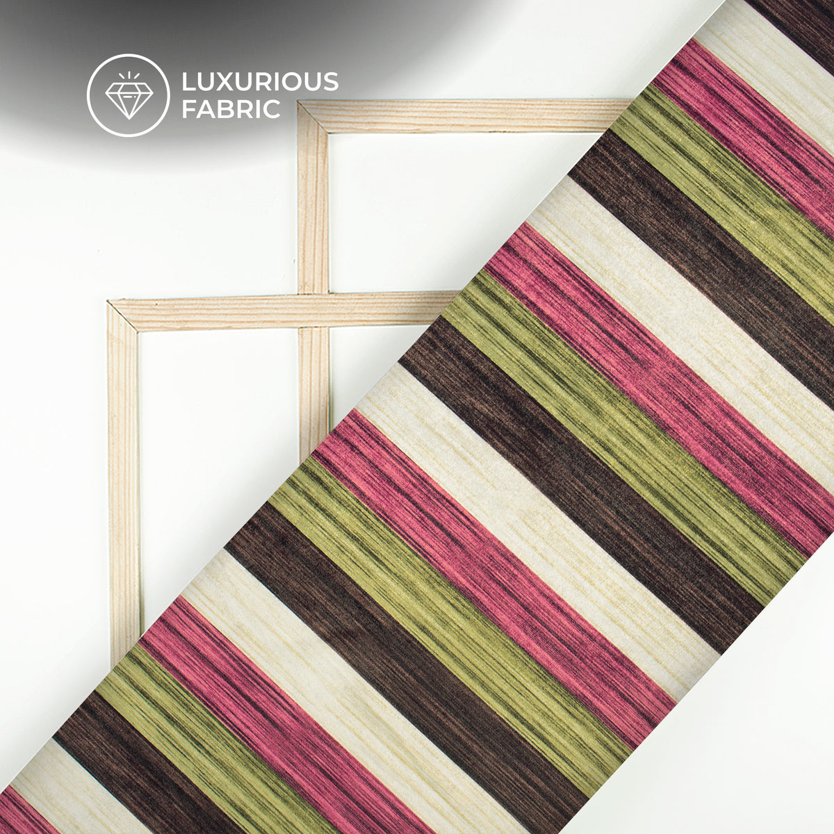 Fabcurate LuxeVel™ Digital Print Stripe Premium Velvet Fabric