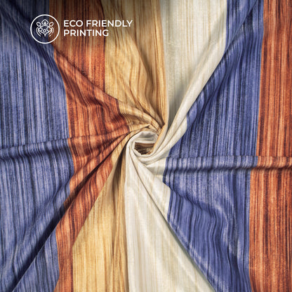 Designer Digital Stripe Velvet Fabric - Soft, Rich And Premium
