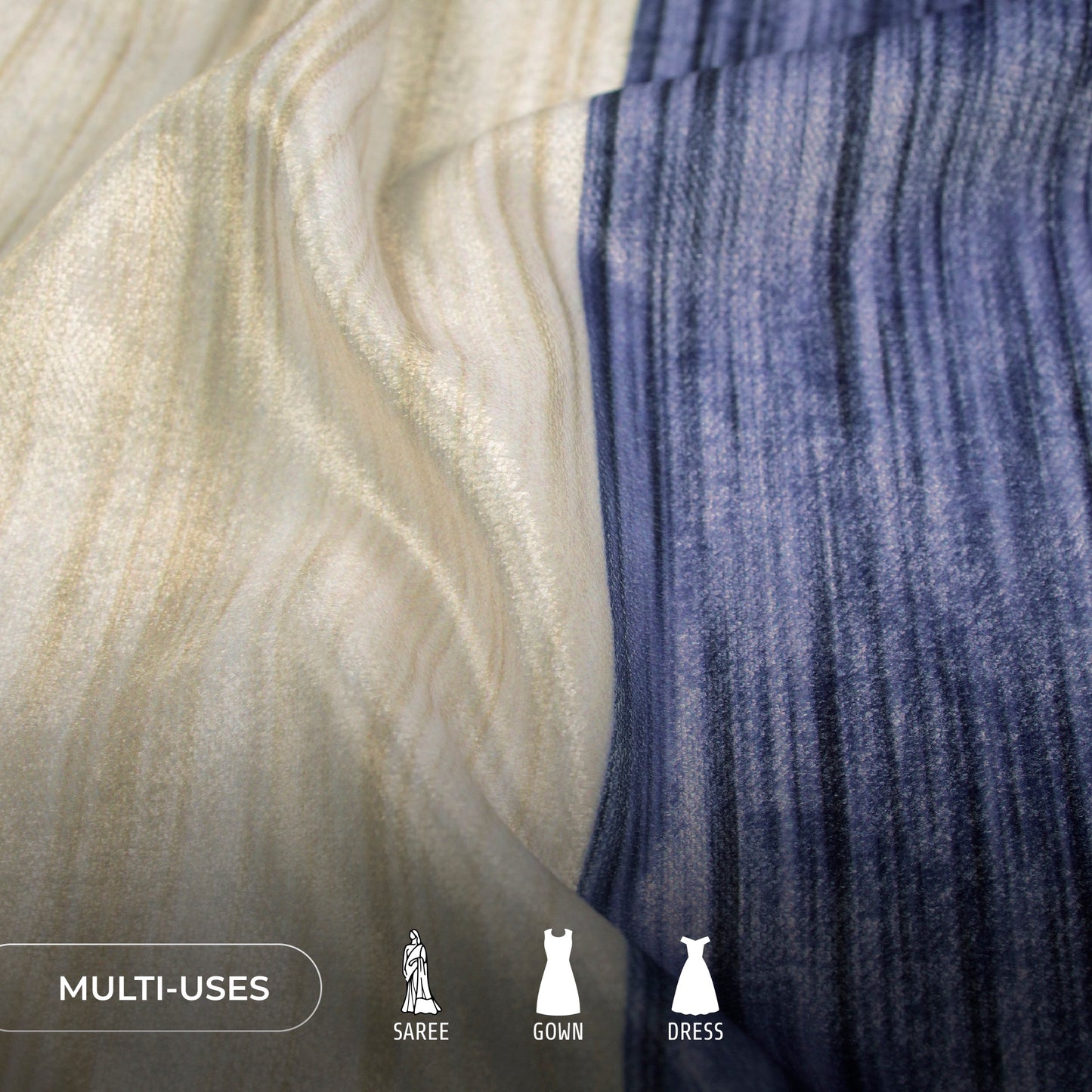 Designer Digital Stripe Velvet Fabric - Soft, Rich And Premium