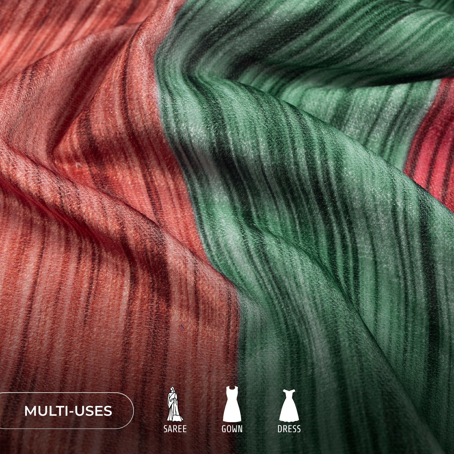 Premium Digital Stripe Velvet Fabric for Designers