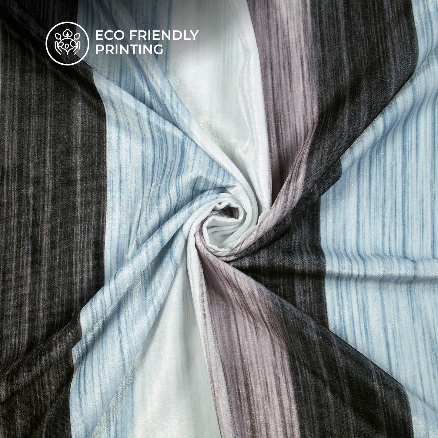 Couture-Grade Velvet Fabric with Digital Print Stripe