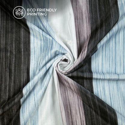 Couture-Grade Velvet Fabric with Digital Print Stripe
