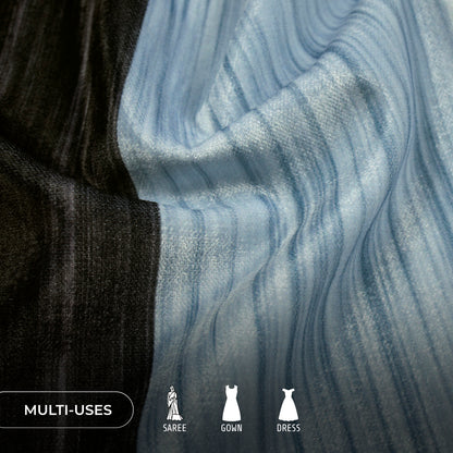 Couture-Grade Velvet Fabric with Digital Print Stripe
