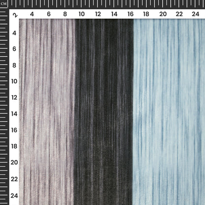 Couture-Grade Velvet Fabric with Digital Print Stripe