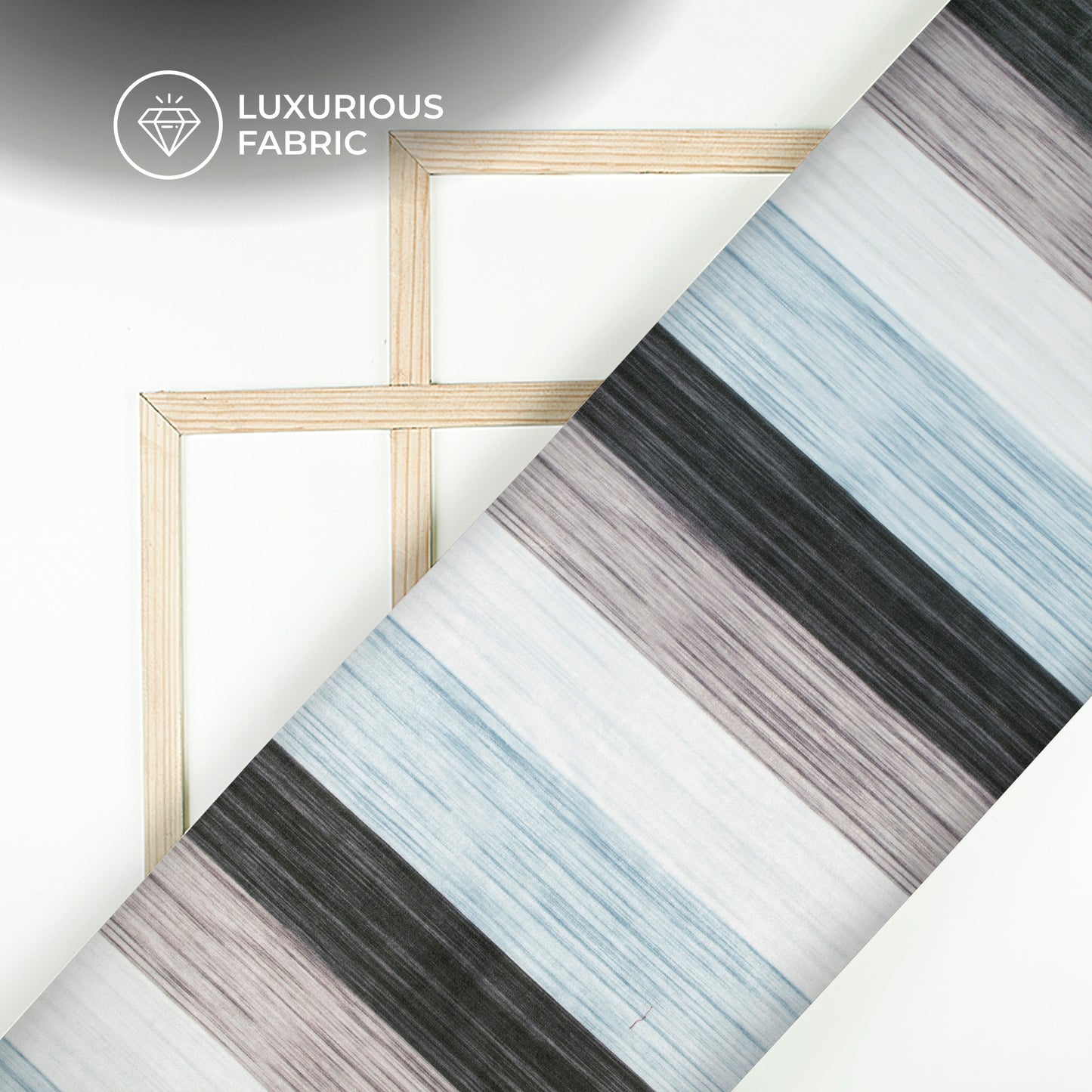 Couture-Grade Velvet Fabric with Digital Print Stripe