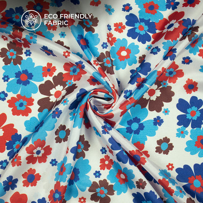 New Boden Vibrant Floral Digital Print Crepe Silk Fabric