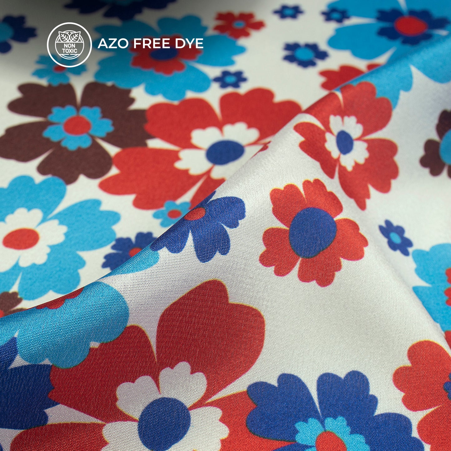New Boden Vibrant Floral Digital Print Crepe Silk Fabric
