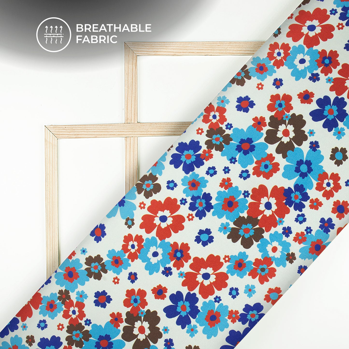 New Boden Vibrant Floral Digital Print Crepe Silk Fabric