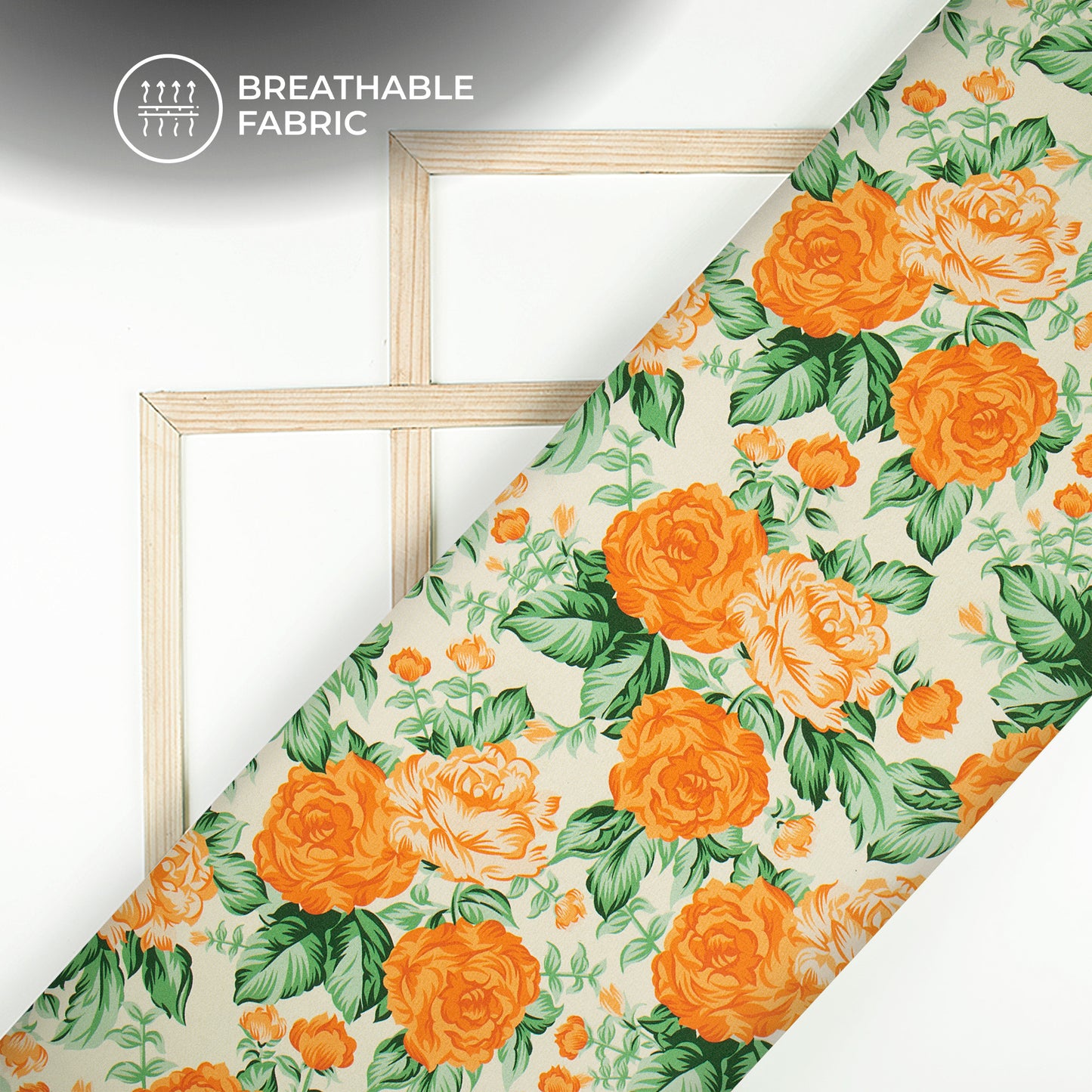 Vintage Floral Digital Print Crepe Silk Fabric