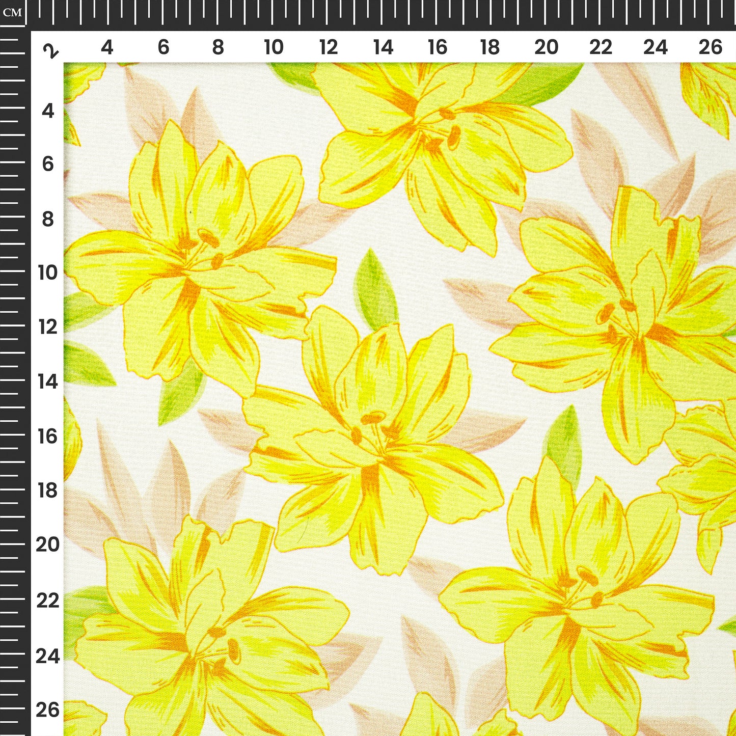 Thousand Yellow Floral Digital Print Crepe Silk Fabric