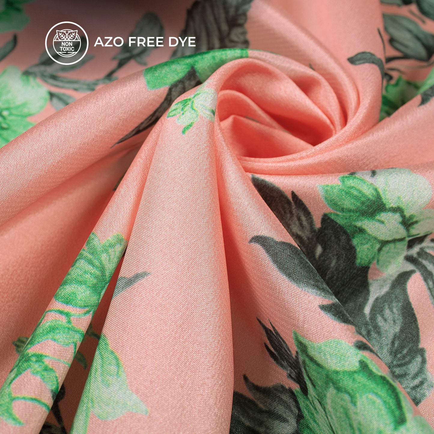 Beautiful Green Floral Digital Print Crepe Silk Fabric
