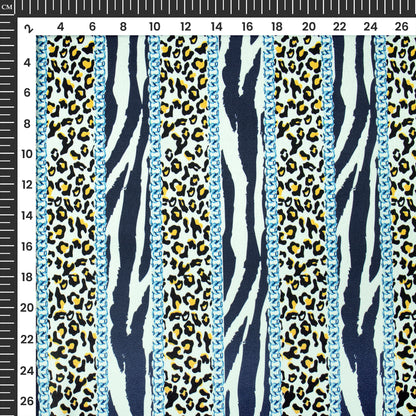 Cheetah And Zebra Animal Stripes Style Digital Print Japan Satin Fabric