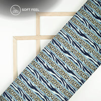 Cheetah And Zebra Animal Stripes Style Digital Print Japan Satin Fabric