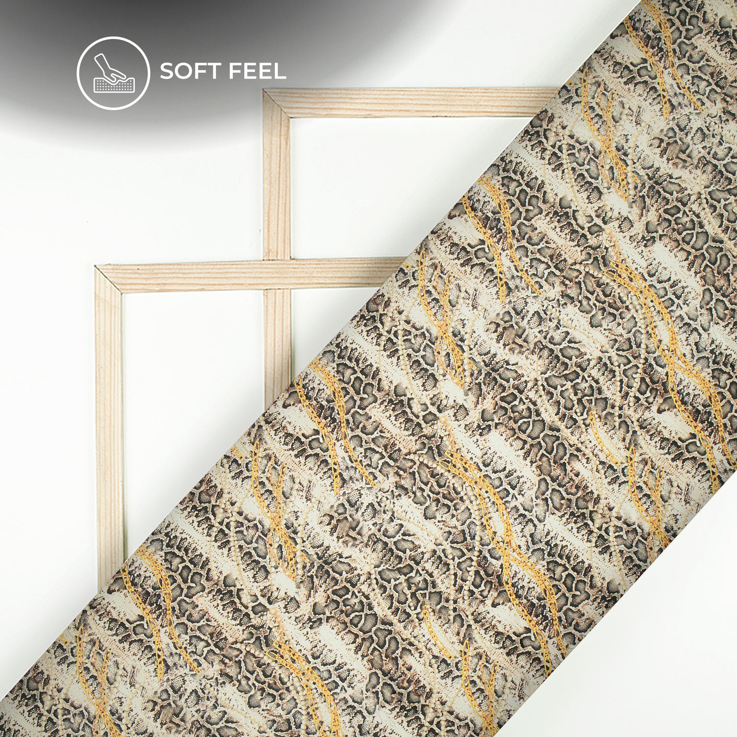 Python And Chain Stripes Digital Print Japan Satin Fabric