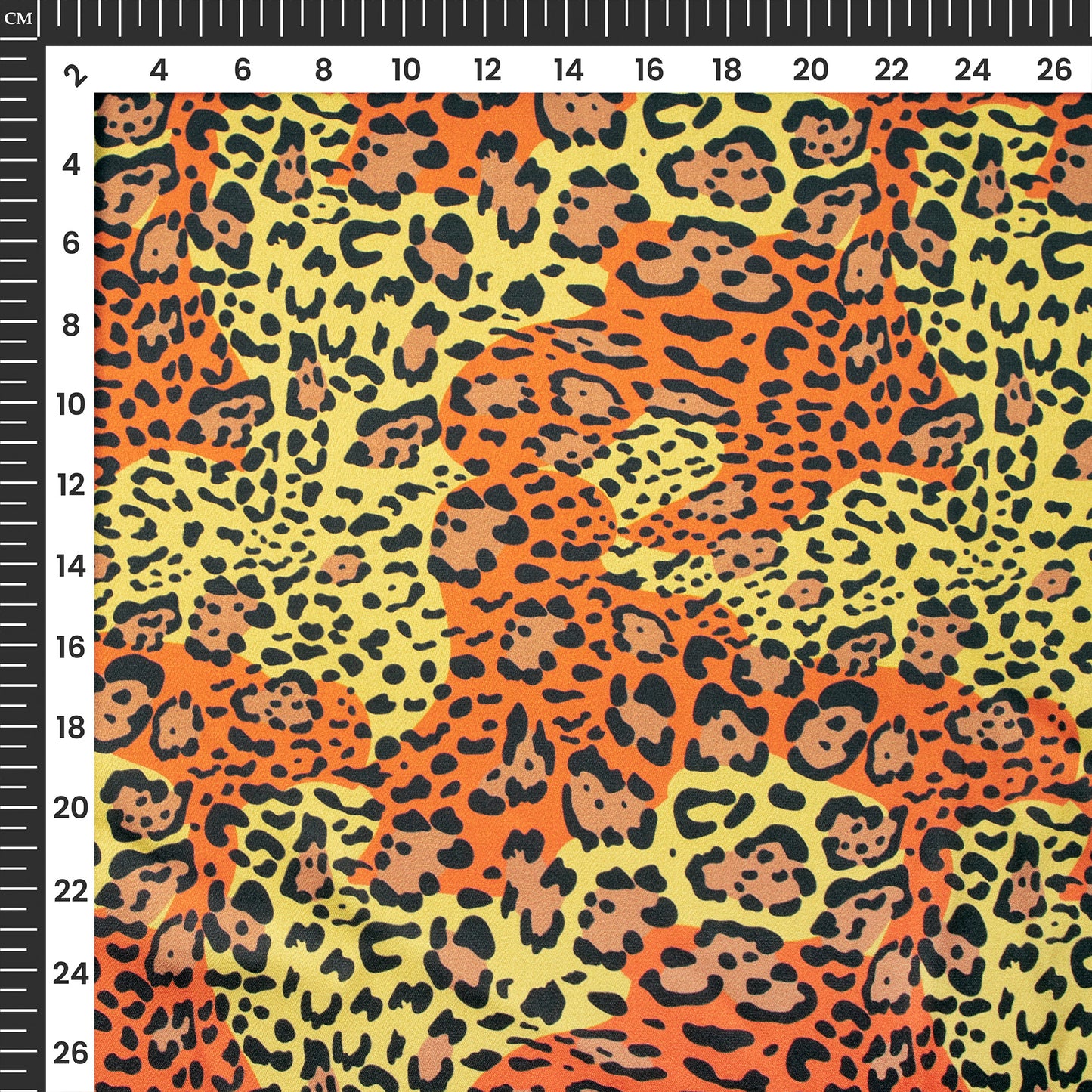 Vibrant Color Cheetah's Pattern Digital Print Japan Satin Fabric