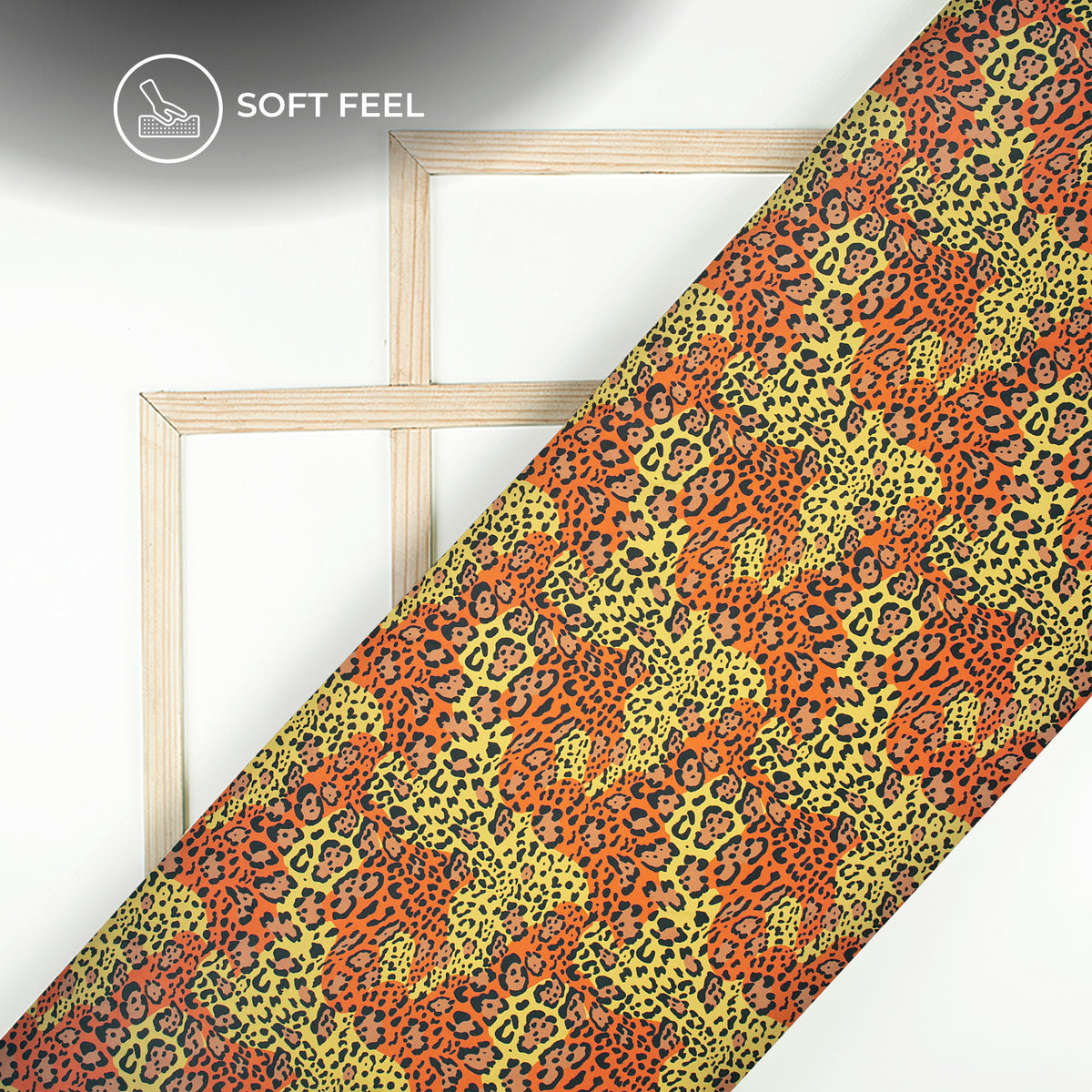 Vibrant Color Cheetah's Pattern Digital Print Japan Satin Fabric