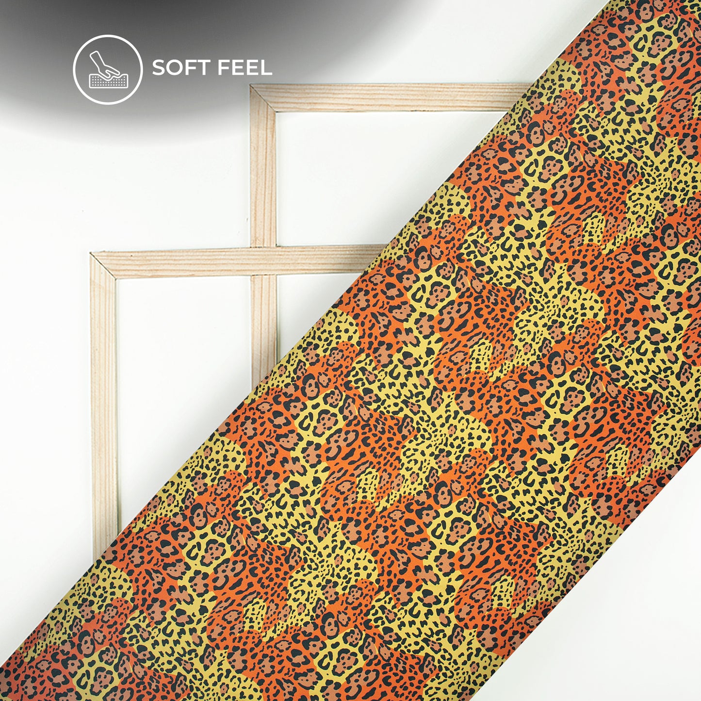 Vibrant Color Cheetah's Pattern Digital Print Japan Satin Fabric