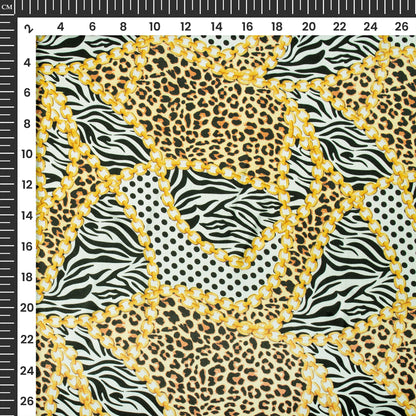 Animal Chain Pattern Digital Print Japan Satin Fabric