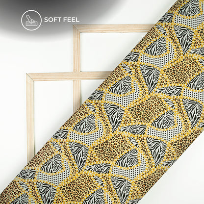 Animal Chain Pattern Digital Print Japan Satin Fabric