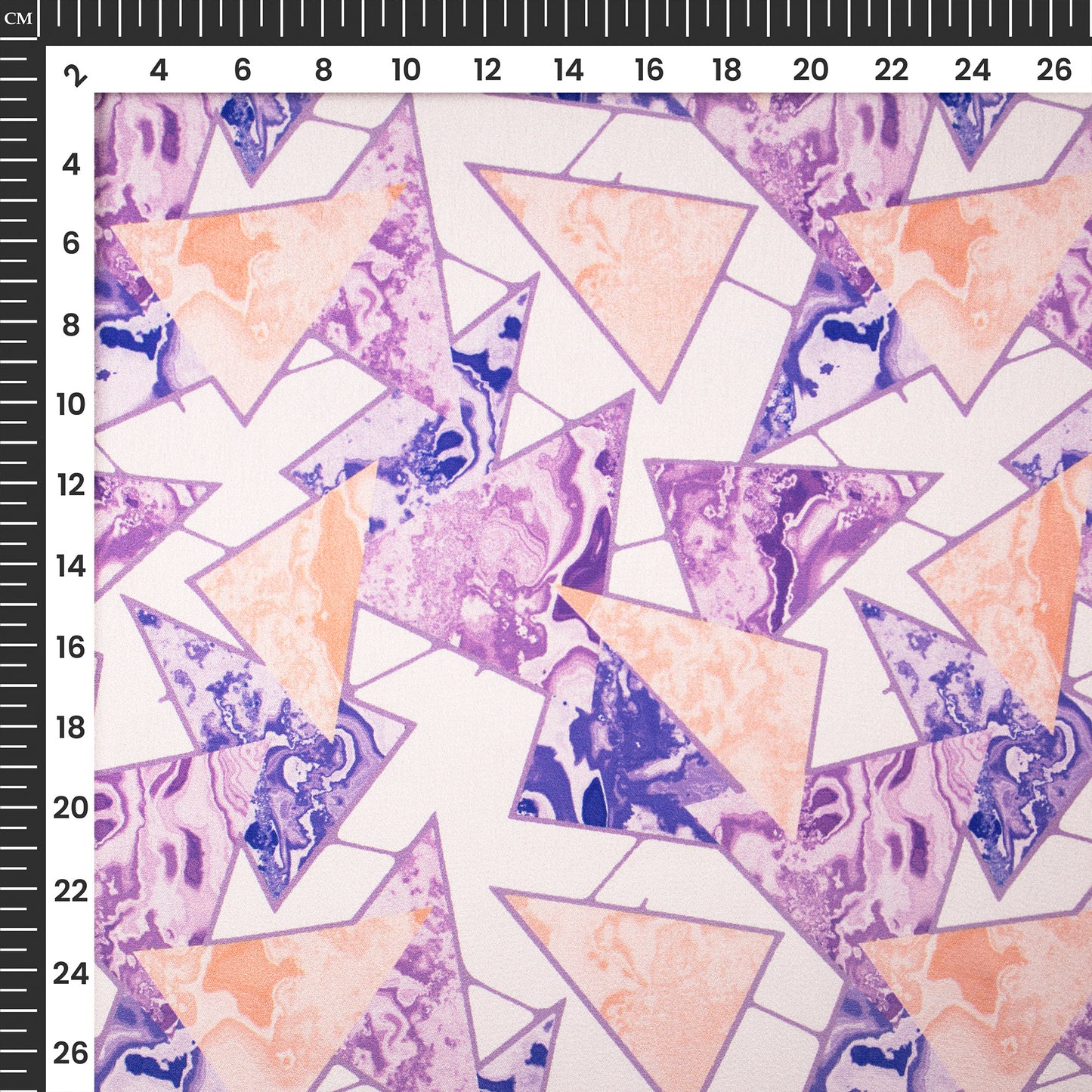 Geometric Triangle Lite Purple Digital Print Japan Satin Fabric