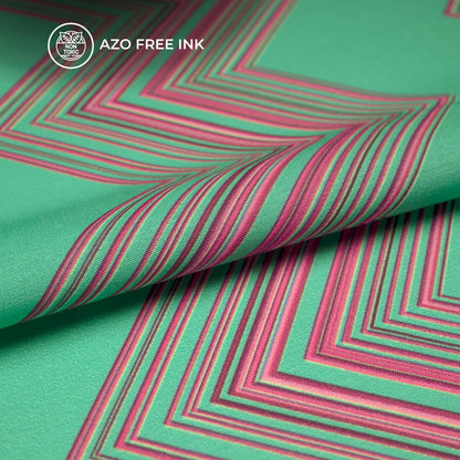 Geometric Traiangle Waves Pattern Digital Print Muslin Fabric