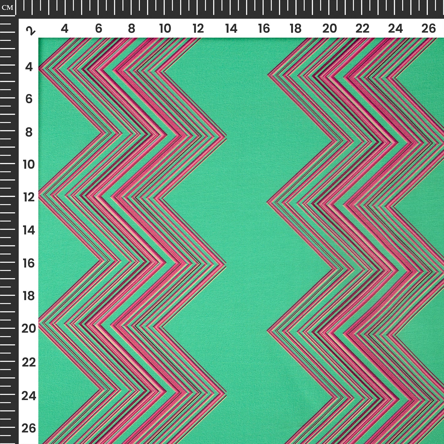Geometric Traiangle Waves Pattern Digital Print Muslin Fabric