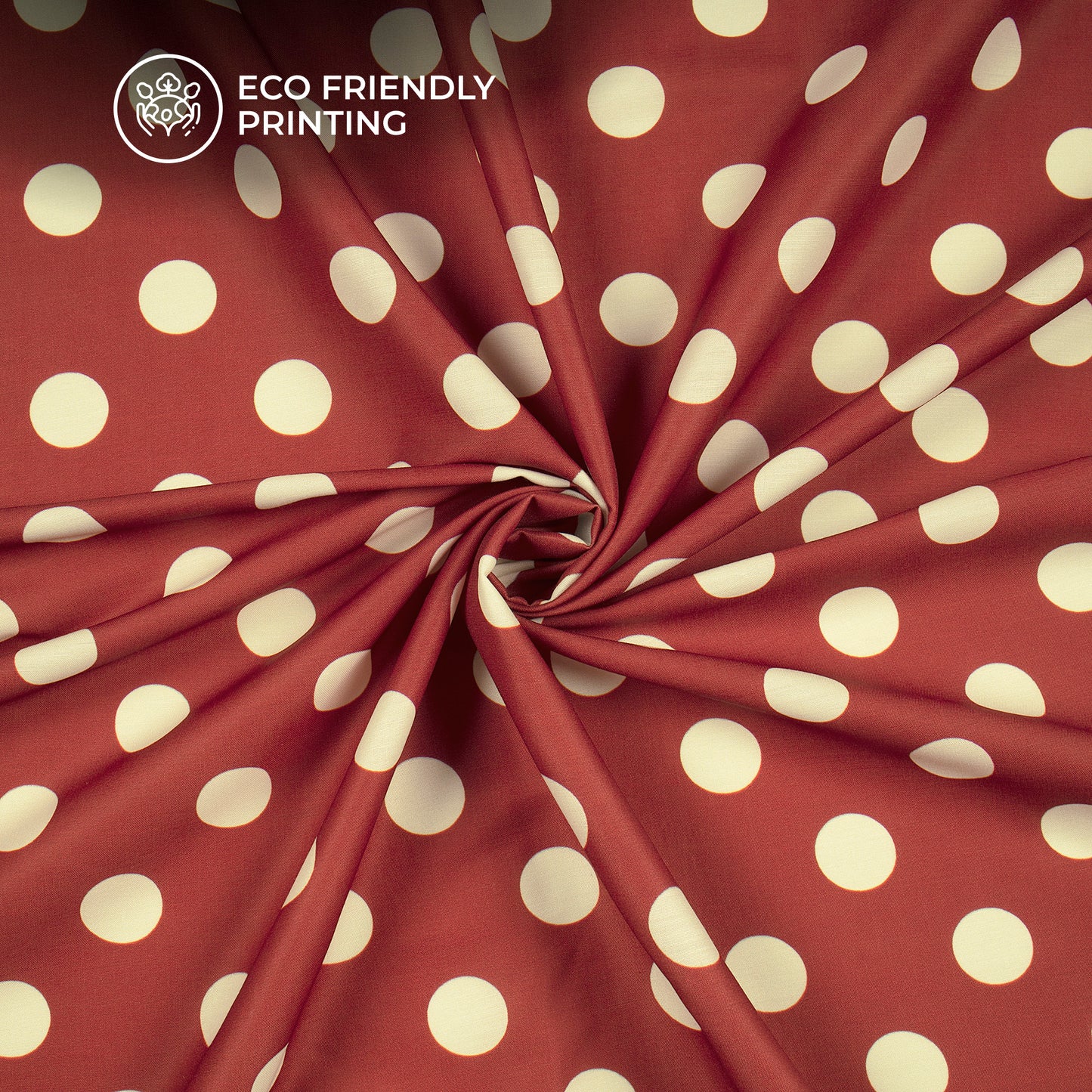 Attractive Polka Dots Digital Print Muslin Fabric